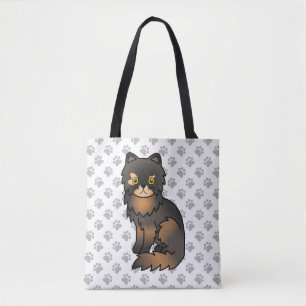 Tote Bag Tortie Point Persan Chat de Dessin Animé Mignon &