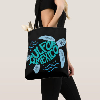 Tote Bag Tortue de mer du golfe du Mexique Typographie
