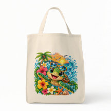 Tortue de mer heureuse tropicale