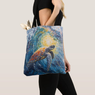 Tote Bag Tortue de mer vitrail