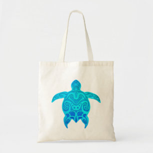 Tote Bag Tortue tribale bleue