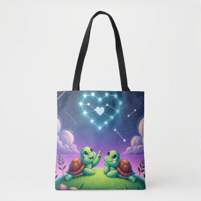 Tote Bag Tortues Stargazing Coeur (Devant)