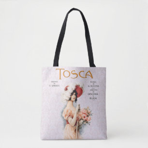 Tote Bag Tosca Opéra Vintage - Conception d'affiche d'opéra