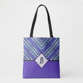 Tote Bag Tot Abstrait, Turquoise, pourpre et noir inspiré p