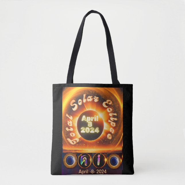 Tote Bag Total éclipse solaire, 8 avril 2024 -Ohio (Devant)