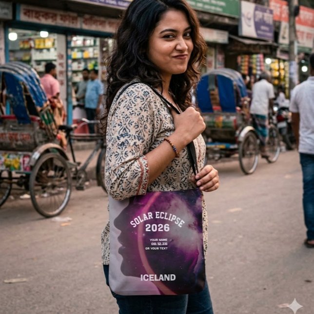 Tote Bag Total solar eclipse August 2026 text personalized (Créateur téléchargé)