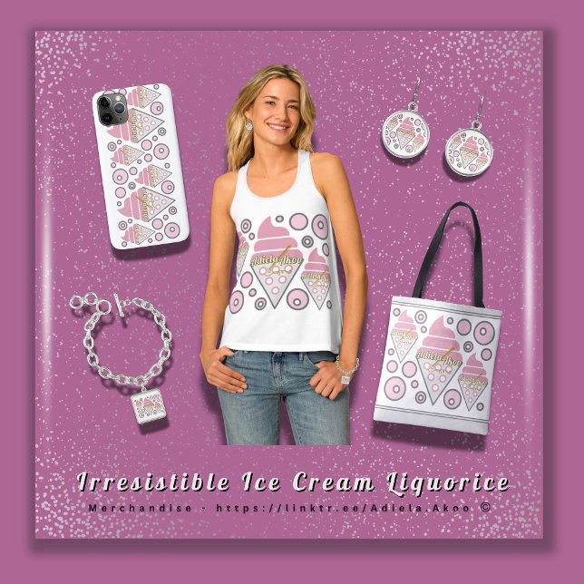 Tote Bag TOTE - Réglisse liqueur de glace irrésistible (BUY Irresistible Ice Cream Liquorice Tank, Tote, Bracelet, Earrings & Phone Case by Poet Adiela Akoo)