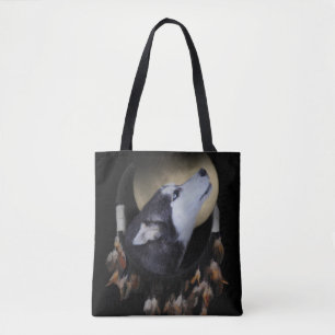 Tote Bag Totem amérindien du Chien Dreamcatcher Fourre-tout