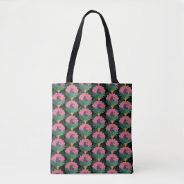 Tote Bag Toucans & ananas Tropical Art Déco