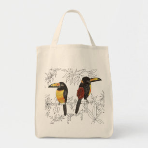 Tote Bag Toucans sur une Fourre-tout d'épicerie