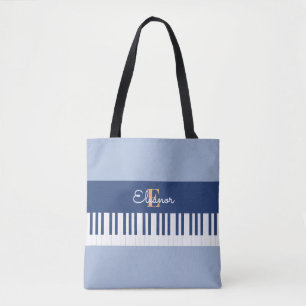 Tote Bag Touches de Piano Monogramme Clavier Musical Amoure