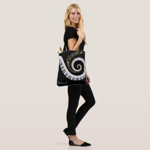 Tote Bag Touches de piano personnalisées et notes de musiqu