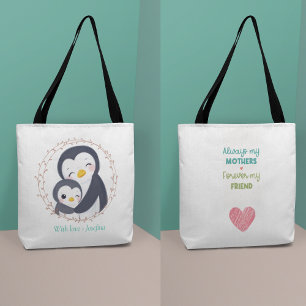 Tote Bag Toujours ma mère - Maman pingouin bébé