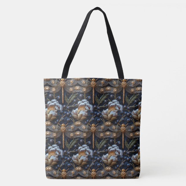 Tote Bag Toujours penser dans Dragonfly Grande épaule Fourr (Devant)