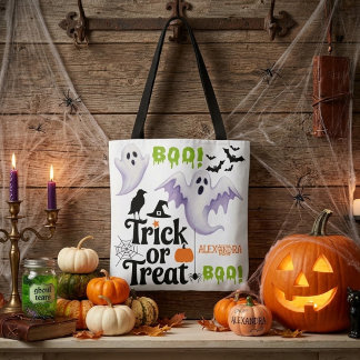Tote Bag Tour de magie fantôme mignon pour Halloween avec n