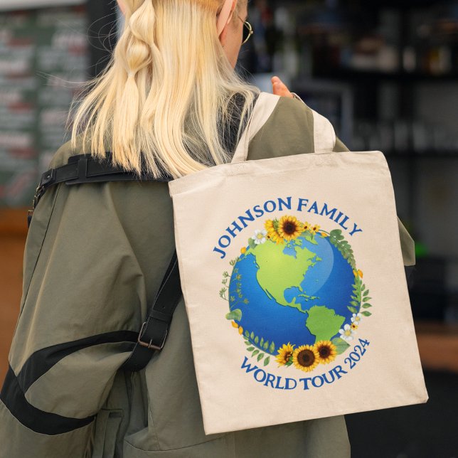 Tote Bag Tour du monde sur mesure Earth in Sunflower Travel (Créateur téléchargé)
