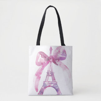 Tote Bag Tour Eiffel Paris rose Fourre-tout