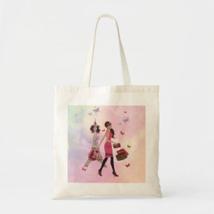 Tote Bag Tour Eiffel rose mignon de Paris de fille