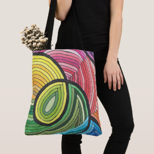 Tote Bag Tourbillon de arc-en-ciel abstrait vibrant avec de