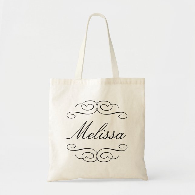 Tote Bag Tourbillonnant script bridesmaid cadeau personnali (Devant)