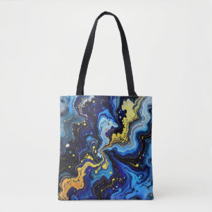 Tote Bag Tourbillons Vibrants de Bleu et d'Or 4