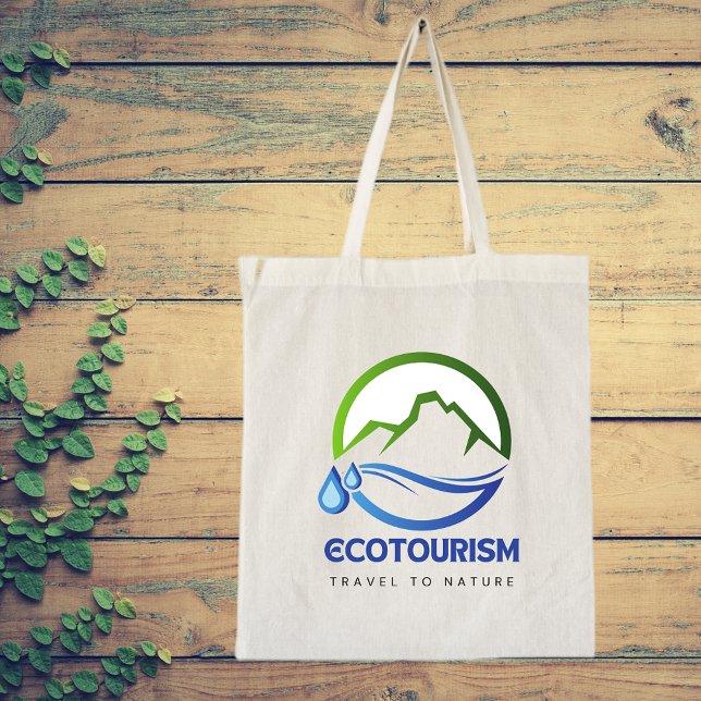 Tote Bag Tourisme écologique Voyage à Nature Mountain Water (Créateur téléchargé)