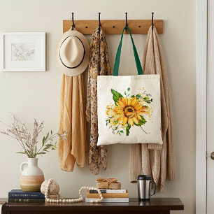 Tote Bag Tournesol et libellule éclaboussure automne