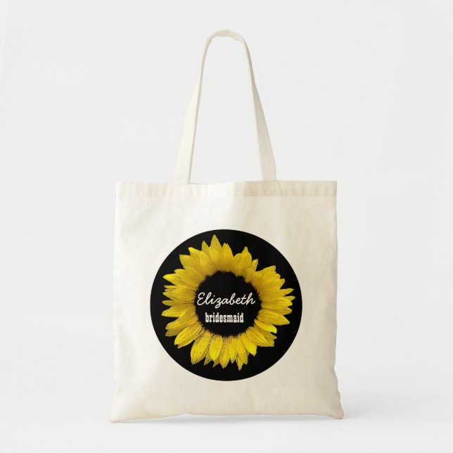 Tote Bag Tournesol jaune lumineux et gai épousant A09C (Devant)