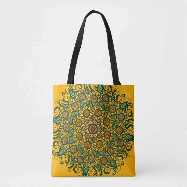 Tote Bag Tournesol Mandala Nature Lover Tournesols Floral (Devant)