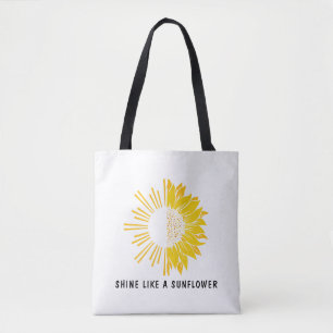 Tote Bag Tournesol minimaliste Jaune
