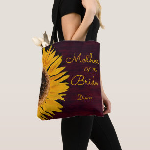 Tote Bag Tournesol Rustique Bourgogne Mère De La Mariée
