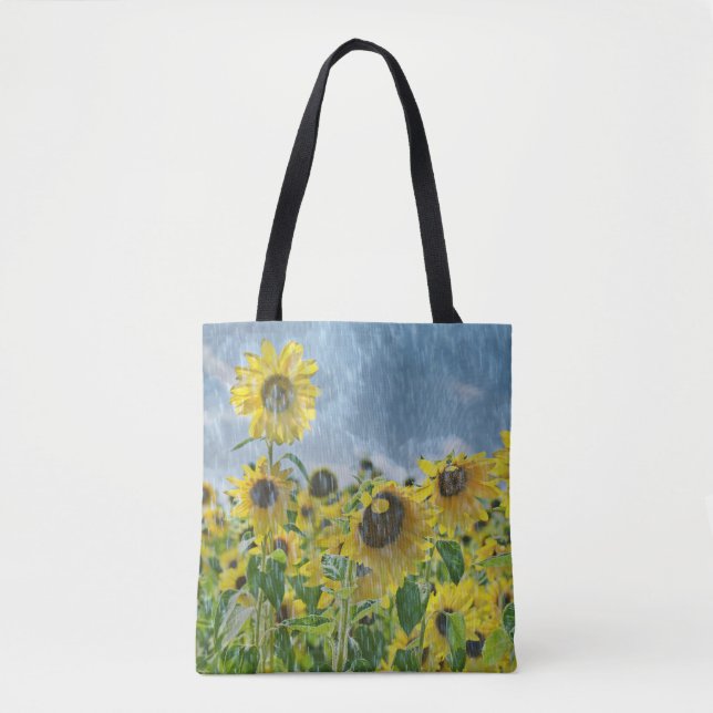 Tote Bag tournesol sous pluie (Devant)