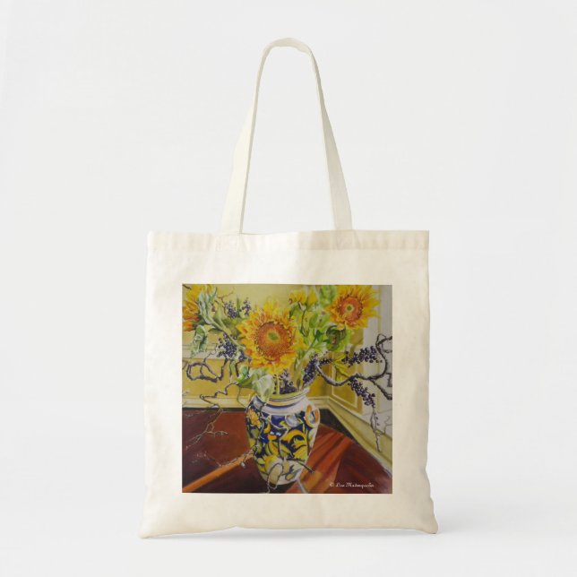 Tote Bag Tournesols dans un vase italien (Devant)