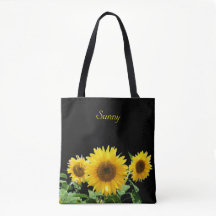Tournesols sur fond noir