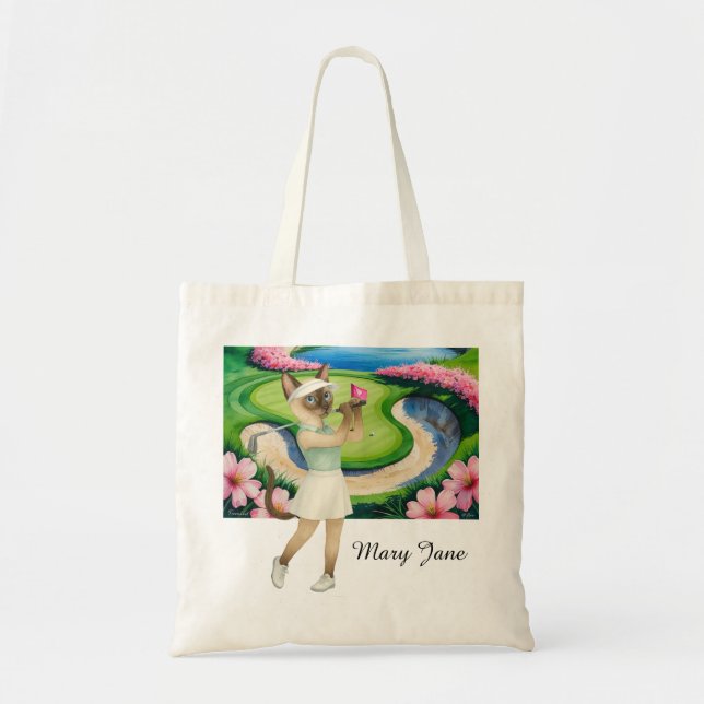 Tote Bag Tournoi féminin de golf pour Amoureux de les chats (Devant)