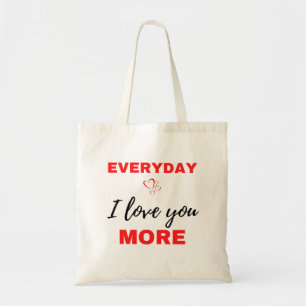 Tote Bag Tous les jours, je t'aime plus Noir
