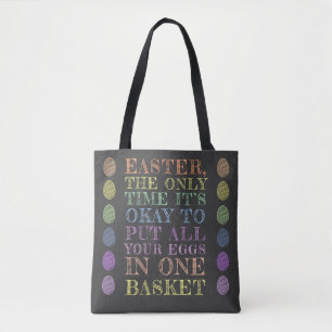 Tote Bag Tous vos oeufs dans un panier Pâques