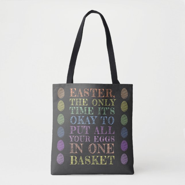 Tote Bag Tous vos oeufs dans un panier Pâques (Devant)