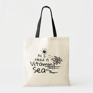 Tote Bag Tout Ce Dont J'Ai Besoin C'Est Vitamine Mer, Drôle