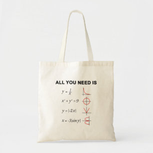 Tote Bag Tout Ce Dont Vous Avez Besoin Est Love Tee Math, T