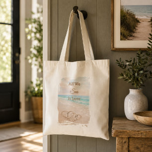 Tote Bag Tout ce que nous voyons est la plage de l'amour Cœ