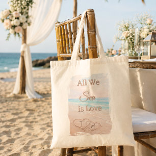 Tote Bag Tout ce que nous voyons est la plage de l'amour Cœ