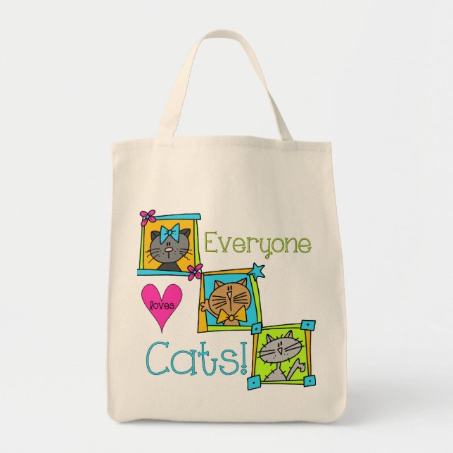 Tote Bag Tout le monde aime les chats (Devant)