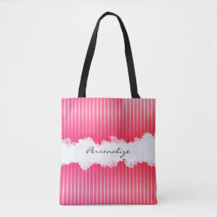 Tote Bag Tout sur l'impression Joli rayures roses