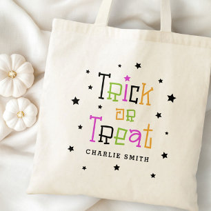 Tote Bag Tracer ou traiter les étoiles de nom Halloween