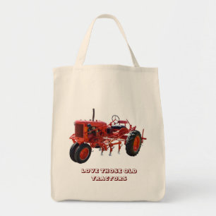 Tote Bag Tracteur rouge vintage