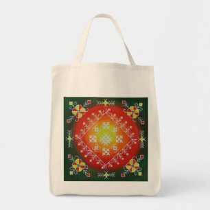 Tote Bag Traditional Latvian folk art with symbols painting