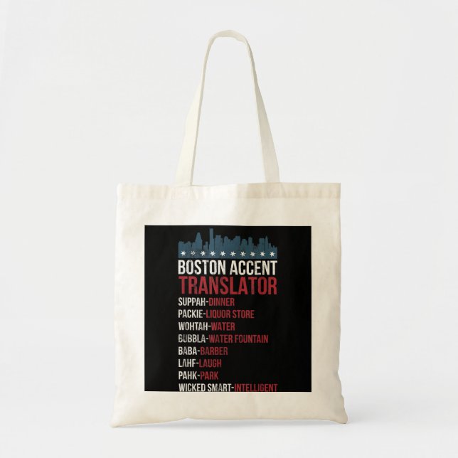Tote Bag Traducteur D'Accent Boston Pour Wicked Smaht Bosto (Devant)