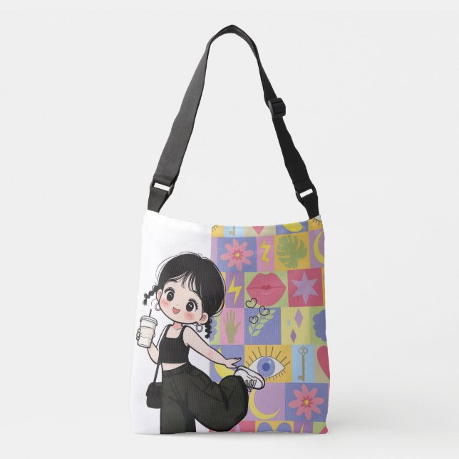 Tote bag tragetaschen mit langen trägern (Vorderseite)