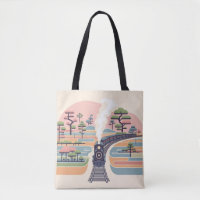 Train à vapeur vintage dans une forêt pastel rêvée